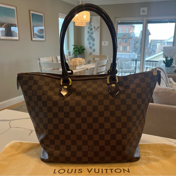 Louis Vuitton Handbags - Louis Vuitton - Damier Ebene Saleya MM Tote / Shoulder Bag - Checkerboard Brown
